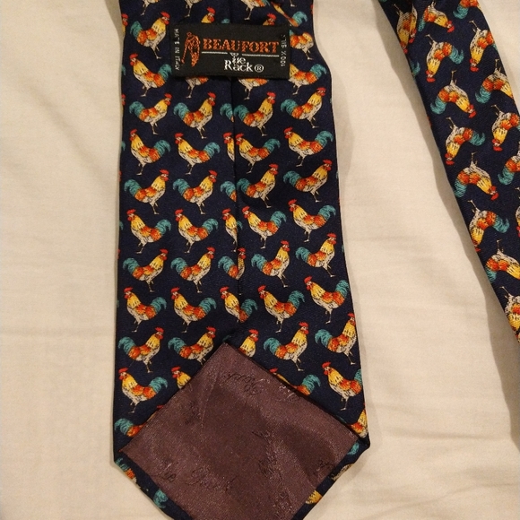 NWOT Rooster 100% Silk Tie - Picture 3 of 4